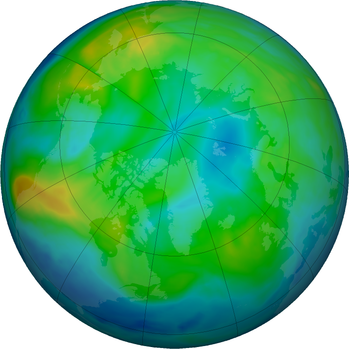 Arctic ozone map for 08 November 2022